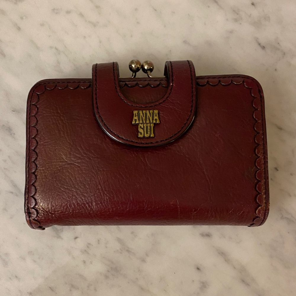 Authentic Vintage Anna Sui Wallet Burgundy